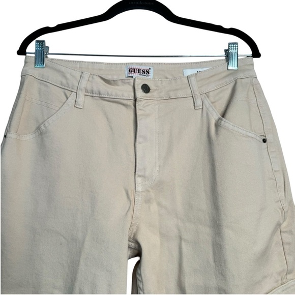 Guess Urban Fit Baggy Wide Leg Cargo Khaki Jeans Tan Women’s 30 - Picture 3 of 10
